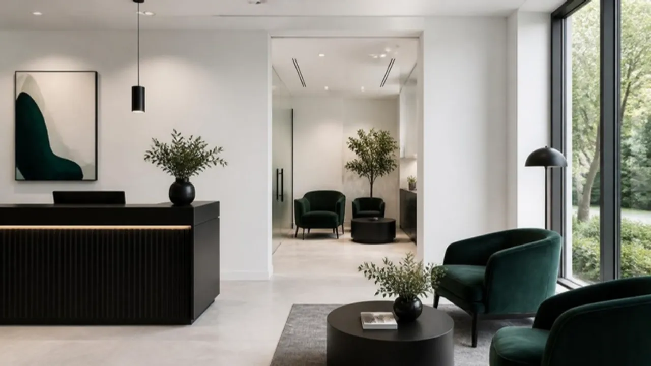 Surgery center reception and consult lounge