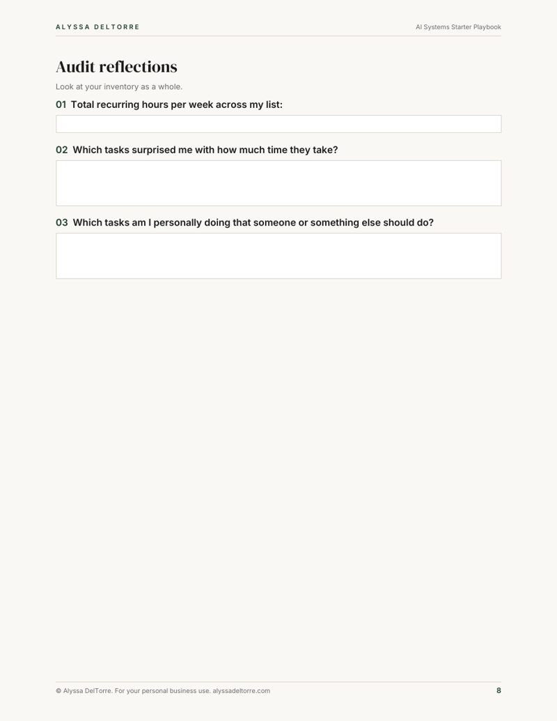 AI Systems Starter Playbook sample page