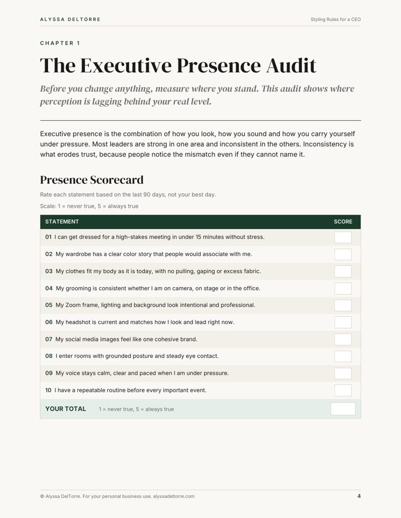 Styling Rules for a CEO sample page