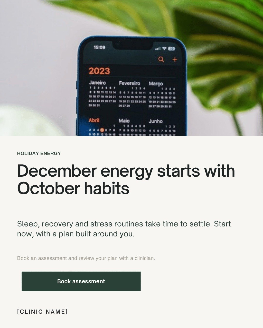 Longevity & Wellness Clinic pack, sample Q4 Instagram post 2